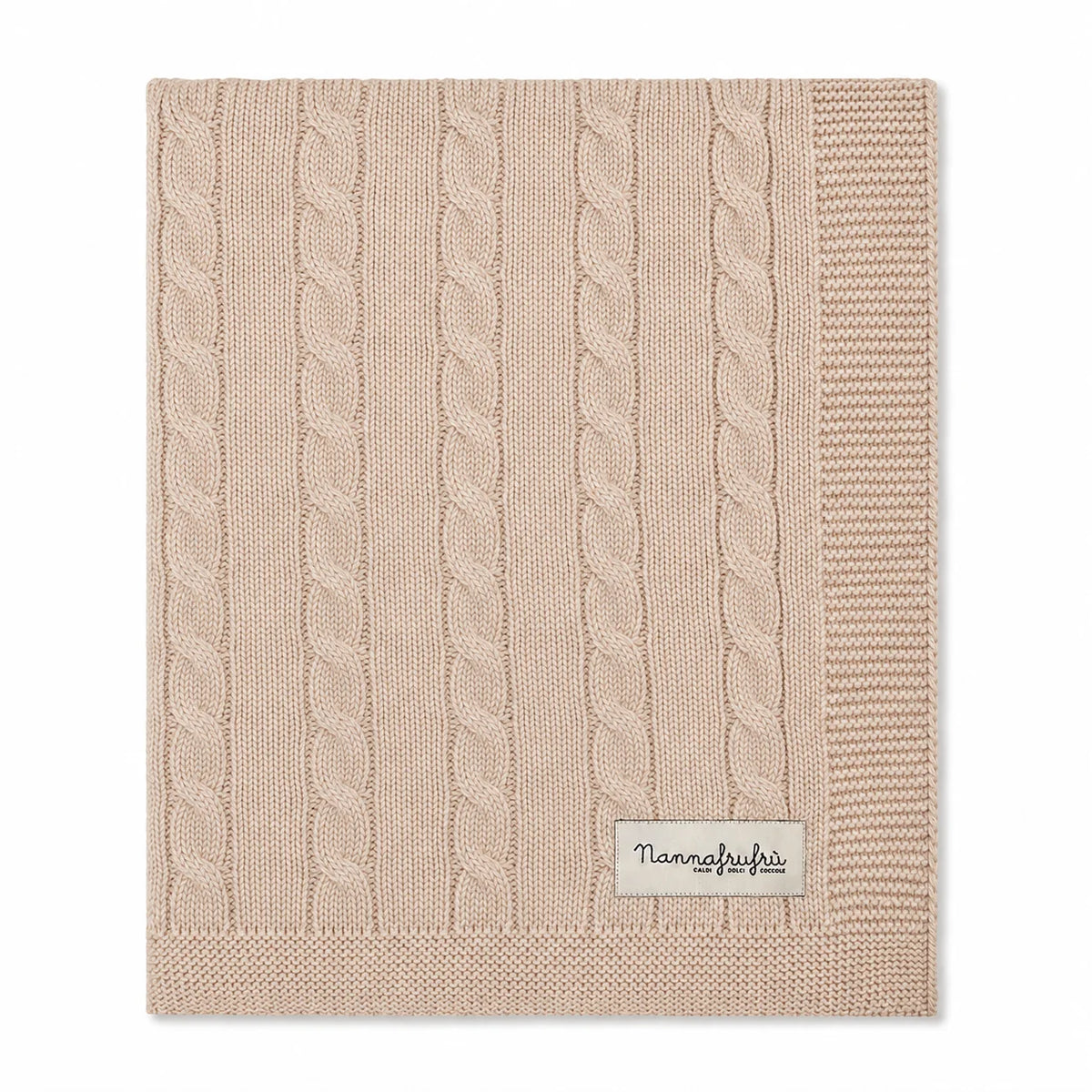 NANNAFRUFRÙ - coperta lana merino beige -invernale