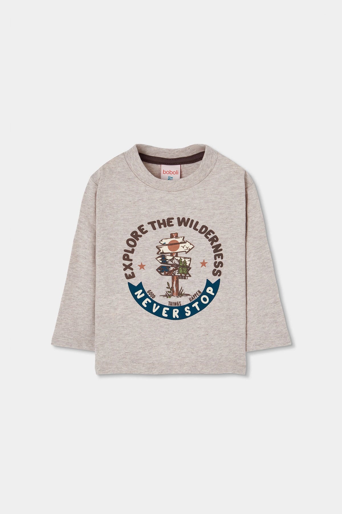 BOBOLI - t-shirt stampata beige - invernale