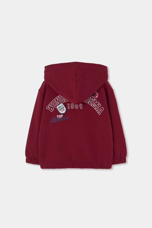 BOBOLI - felpa con zip bordeaux - invernale