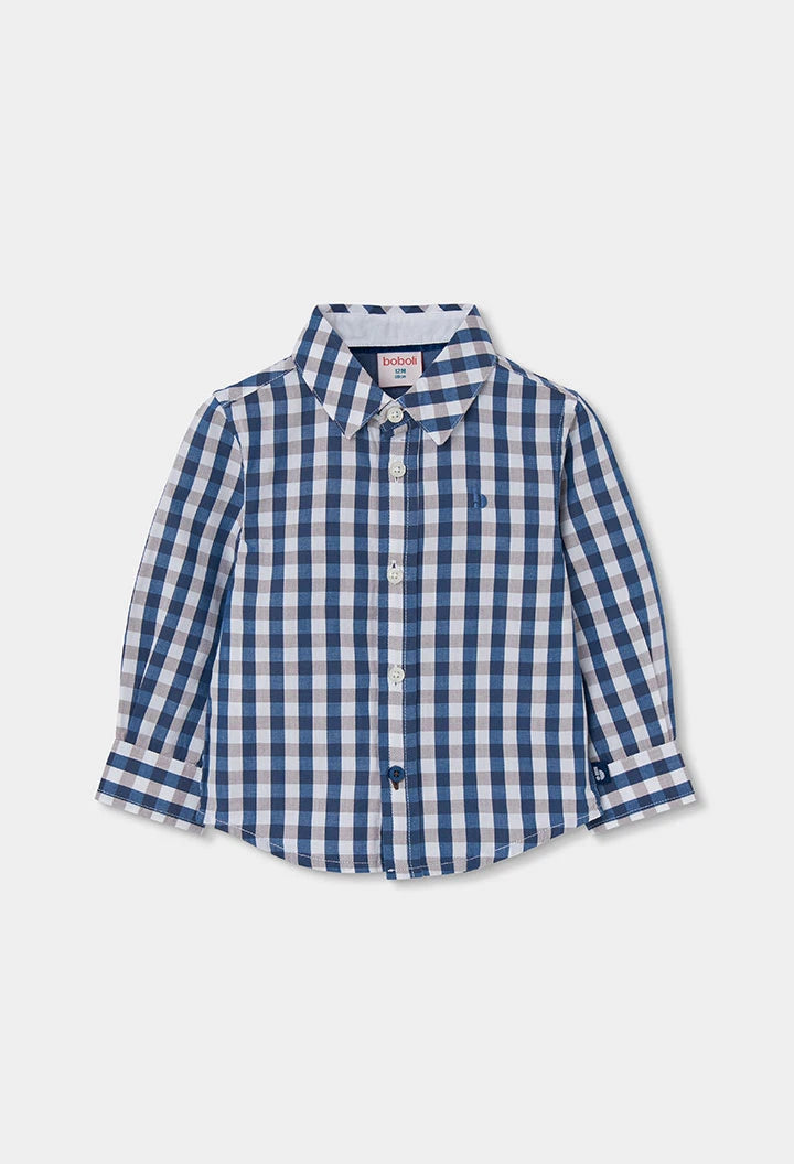 BOBOLI - camicia quadri blu