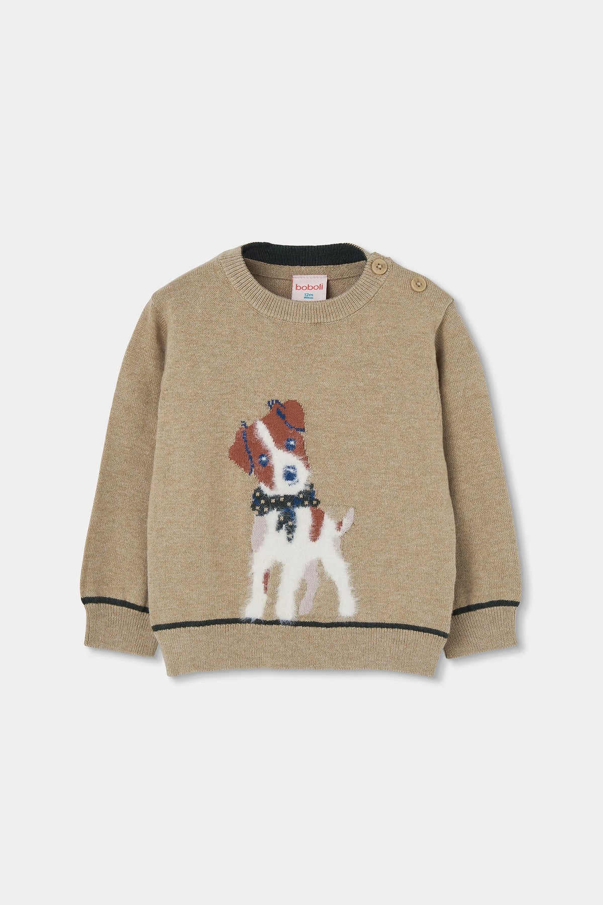 BOBOLI - maglione dog beige - invernale