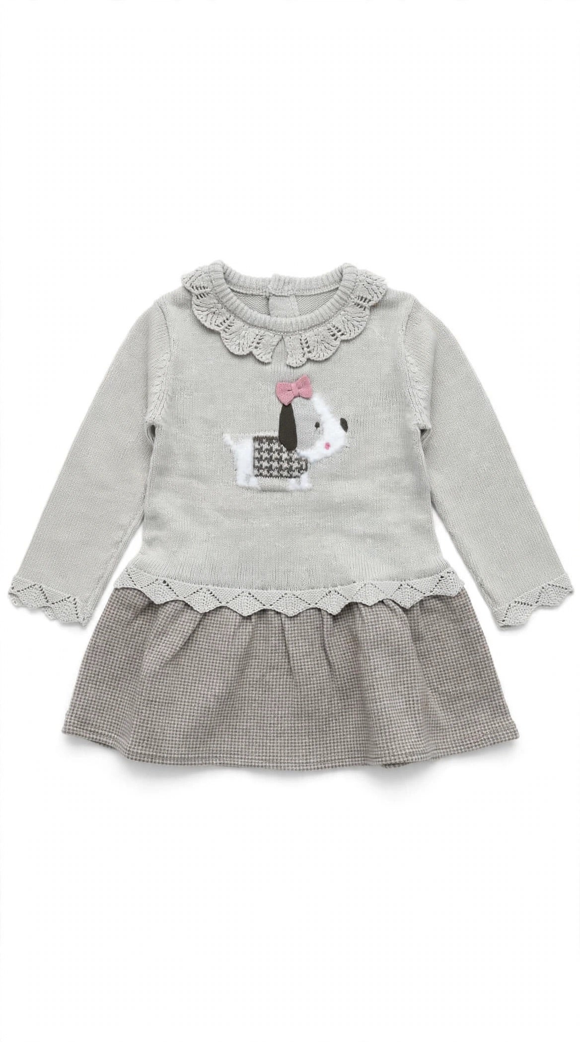BOBOLI - abito bimba beige - invernale