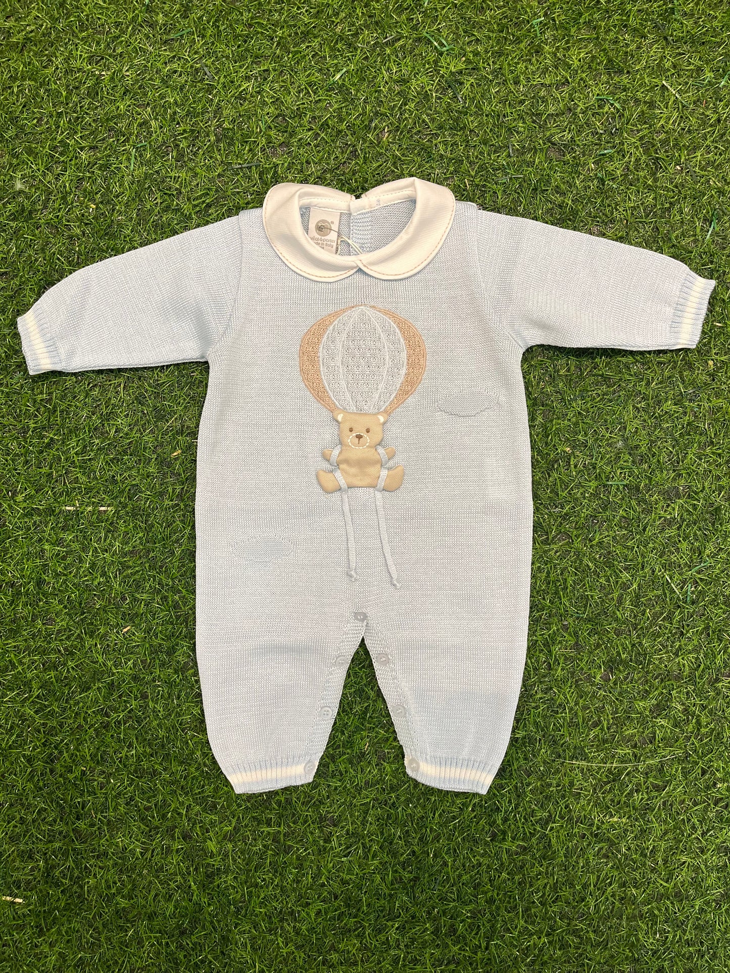 MARLU’ - tutina filo di cotone mongolfiera cielo/vaniglia corredino p/e - BOY