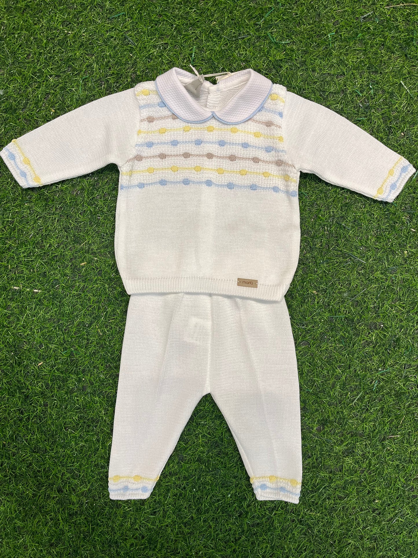 MARLU’ - completino 2pz in filo di cotone corredino p/e - BOY