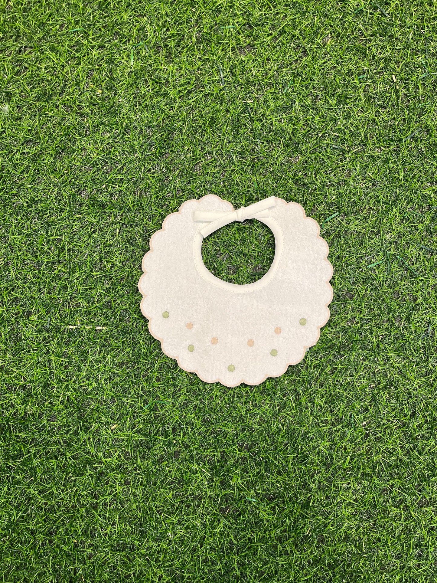 MARLU’ - bavetta bianco/verde oliva corredino p/e