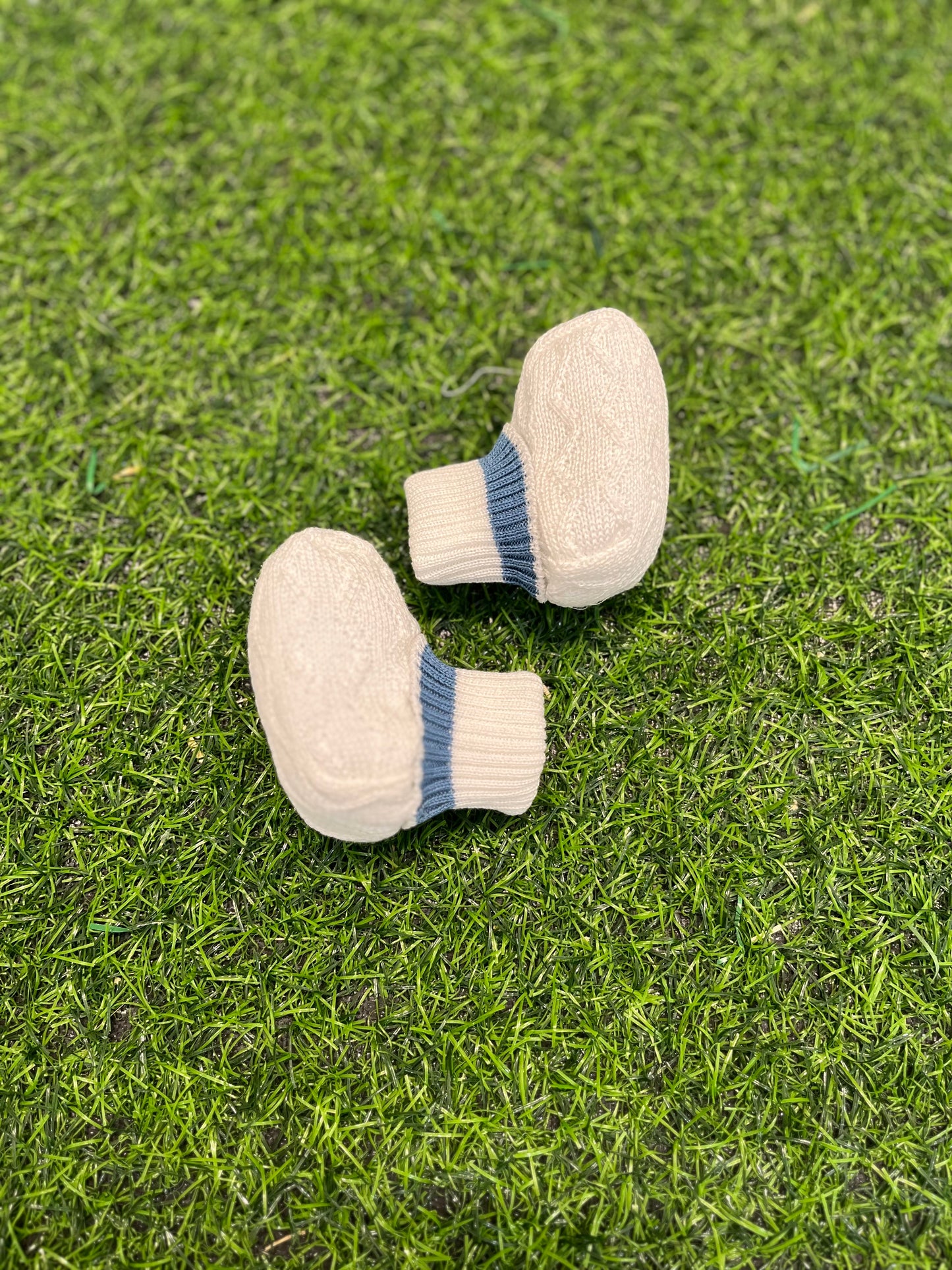 MARLU’ - scarpine in filo di cotone vaniglia/oceano corredino p/e