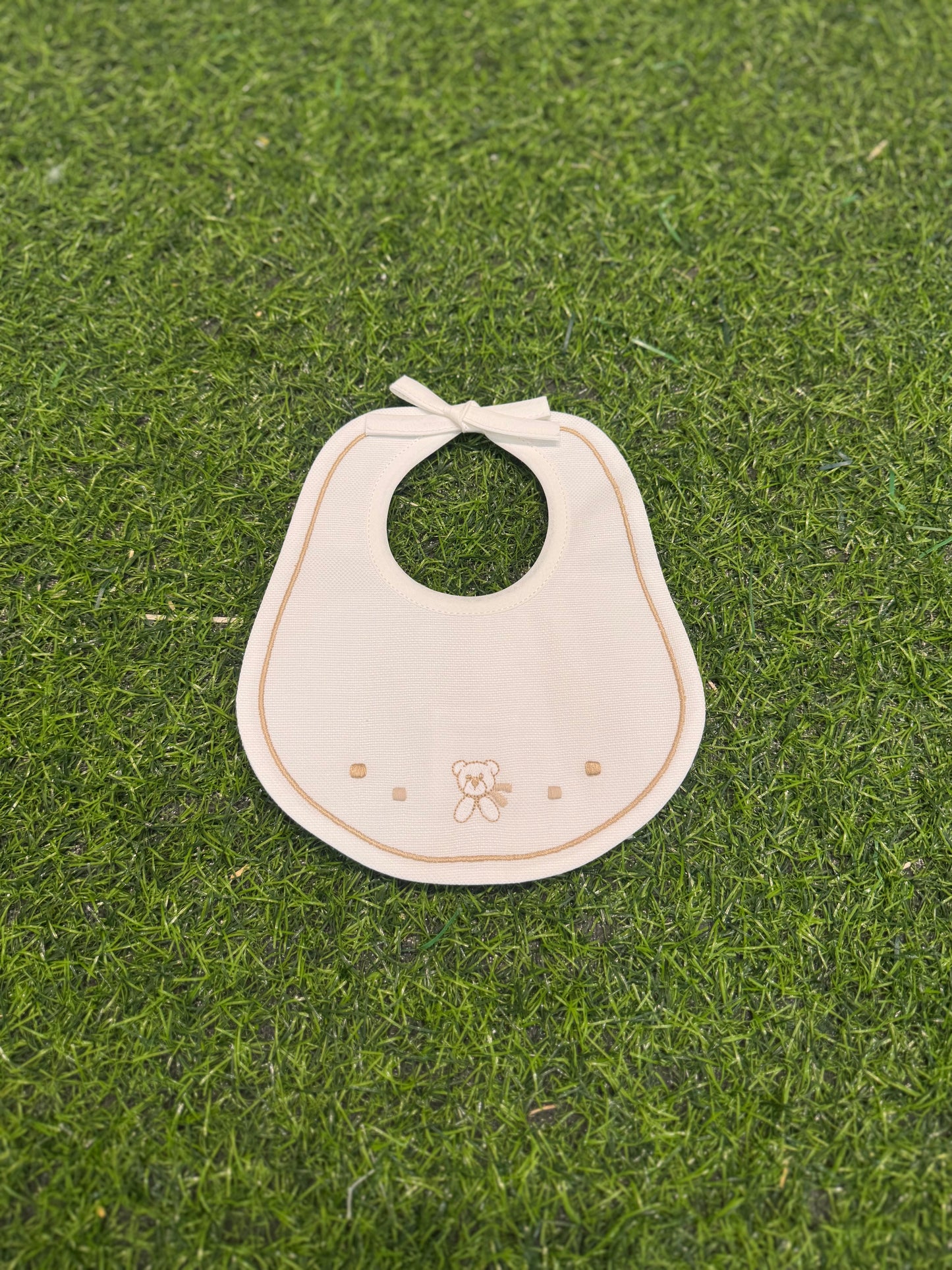 MARLU’ - bavetta bianco/sabbia corredino p/e