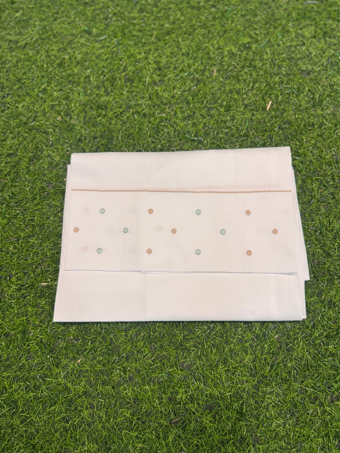 MARLU’ - set lenzuolino bianco/verde salvia corredino p/e