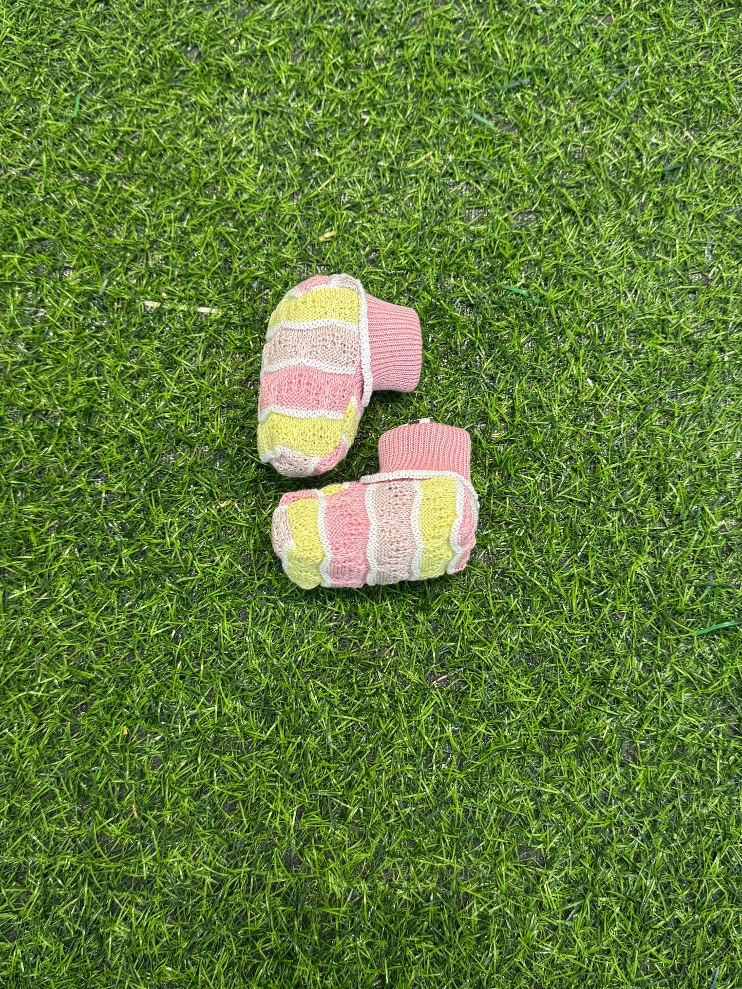 MARLU’ - scarpina in filo di cotone melograno/multicolor corredino p/e