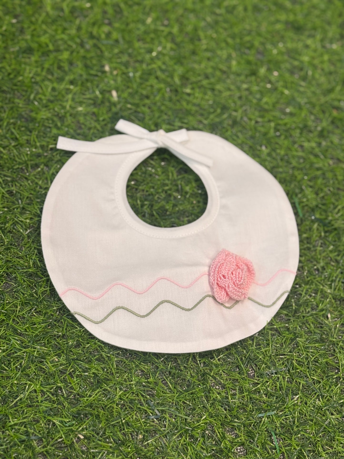 MARLU’ - bavetta vaniglia/pesco/verde oliva corredino p/e