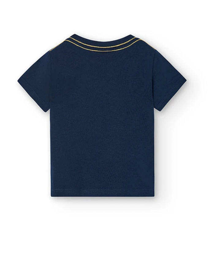 BOBOLI-Maglietta in jersey da neonato blu marino
