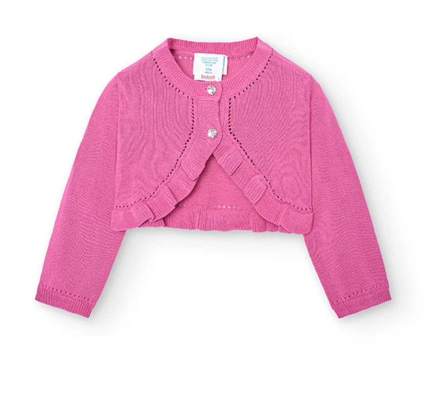 BOBOLI-Giacca in tricot gialla-LAMPONE-girl