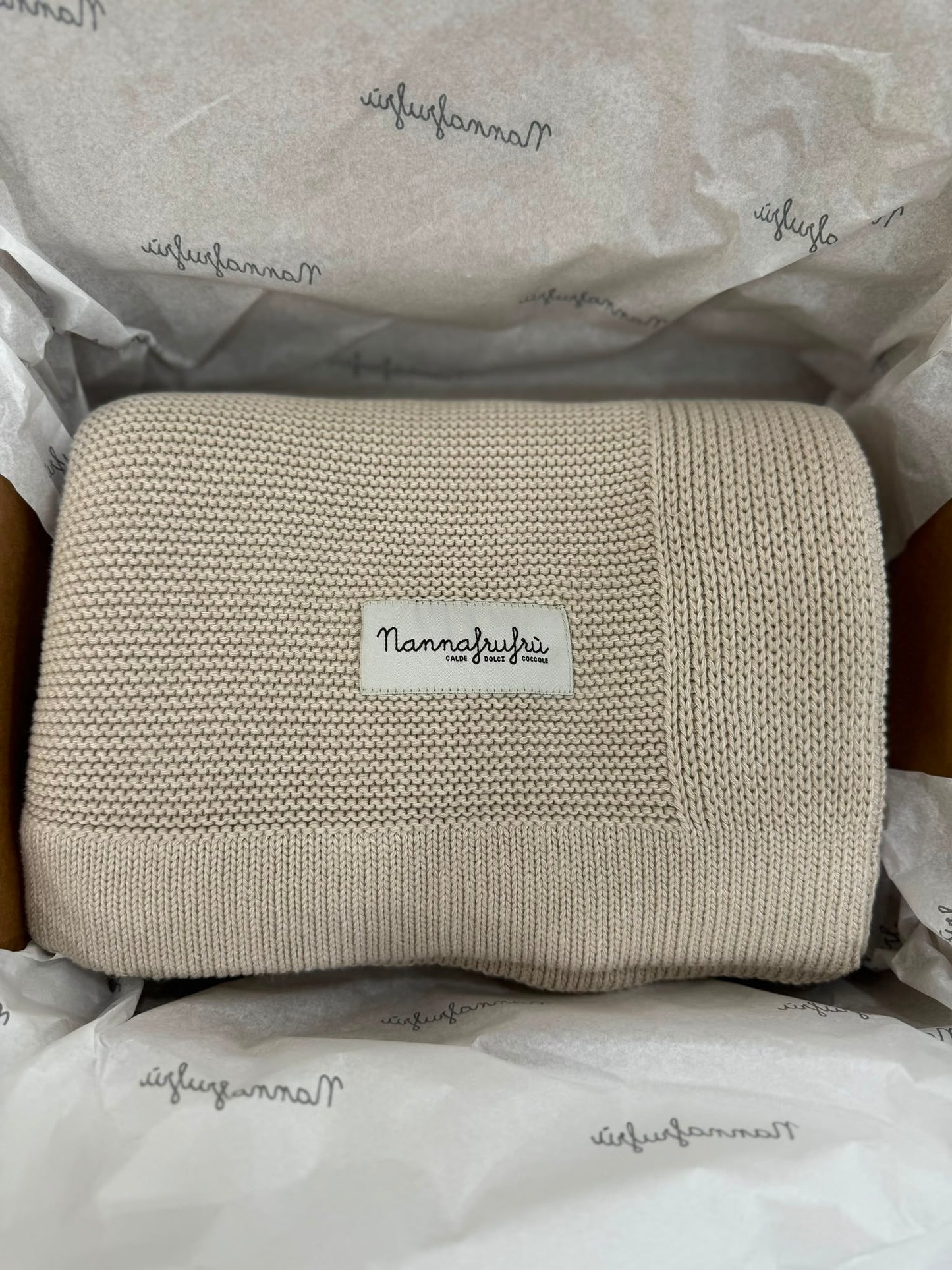 NANNAFRUFRU' - coperta 50% cotone 50% bambo crema