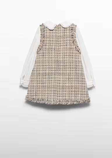 ABEL & LULA - vestito pichi tweed beige/nero - invernale
