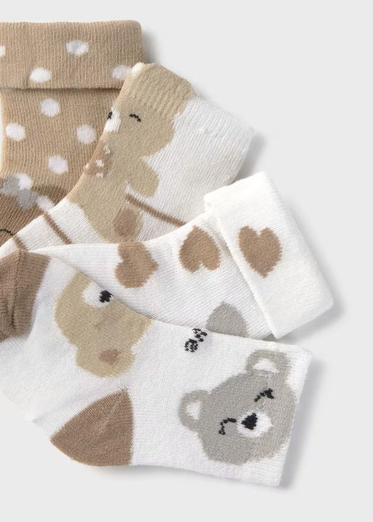 MAYORAL - set 4 coppie di calzini orsetto accessori corredino - GIRL
