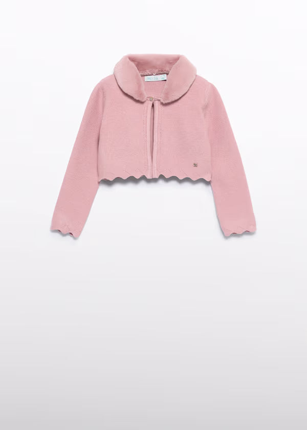 ABEL & LULA - cardigan tricot colletto pelliccia abbigliamento invernale 25/26 j - GIRL