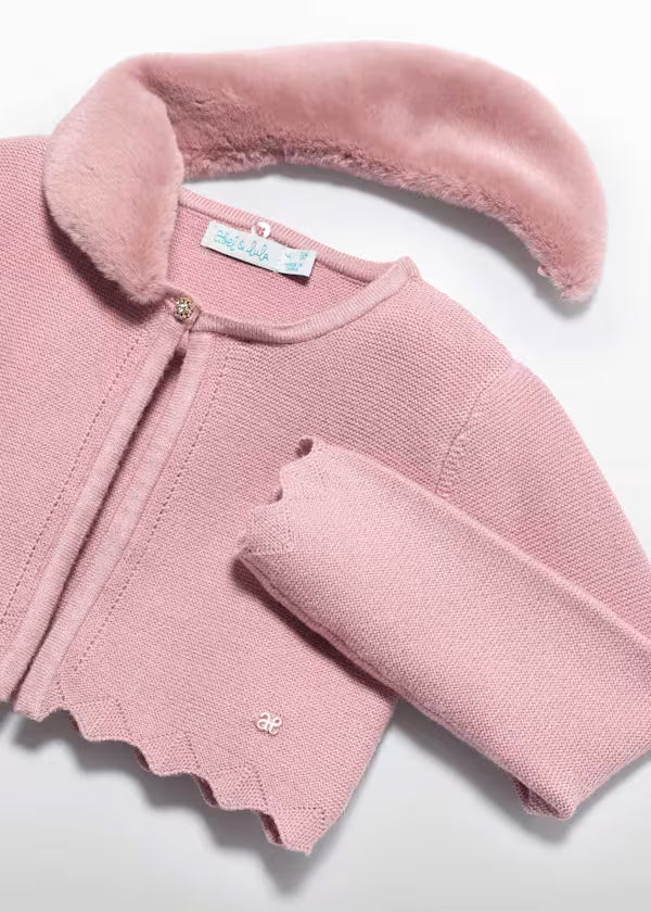 ABEL & LULA - cardigan tricot colletto pelliccia abbigliamento invernale 25/26 j - GIRL