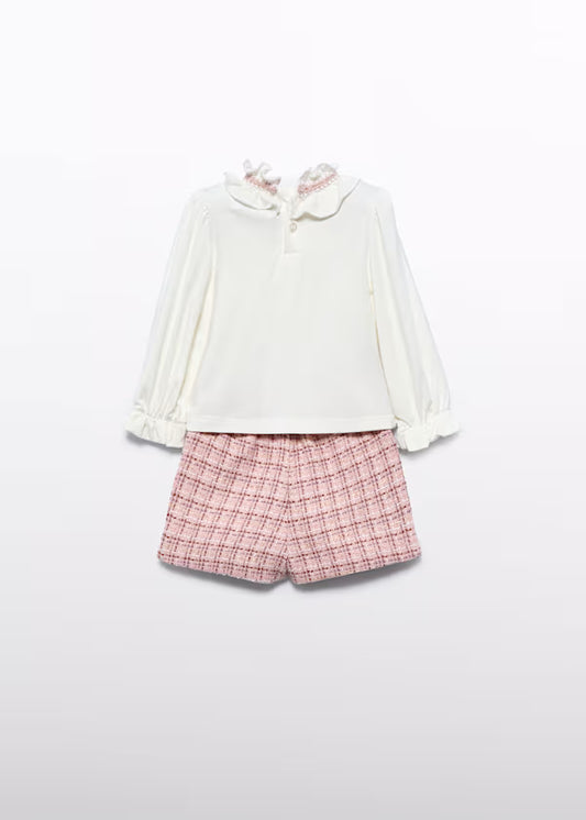 ABEL & LULA - completo bermuda tweed abbigliamento invernale 25/26 b - GIRL