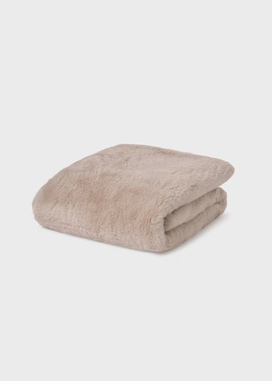 MAYORAL - coperta pelliccia pon pon beige corredino invernale 25/26 - UNISEX