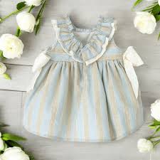 CALAMARO BABY - vestito con fiocchi a righe abbigliamento est 25 b - GIRL