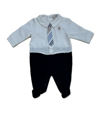 LE BEBE' - tutina cravatta cotone corredino - BOY