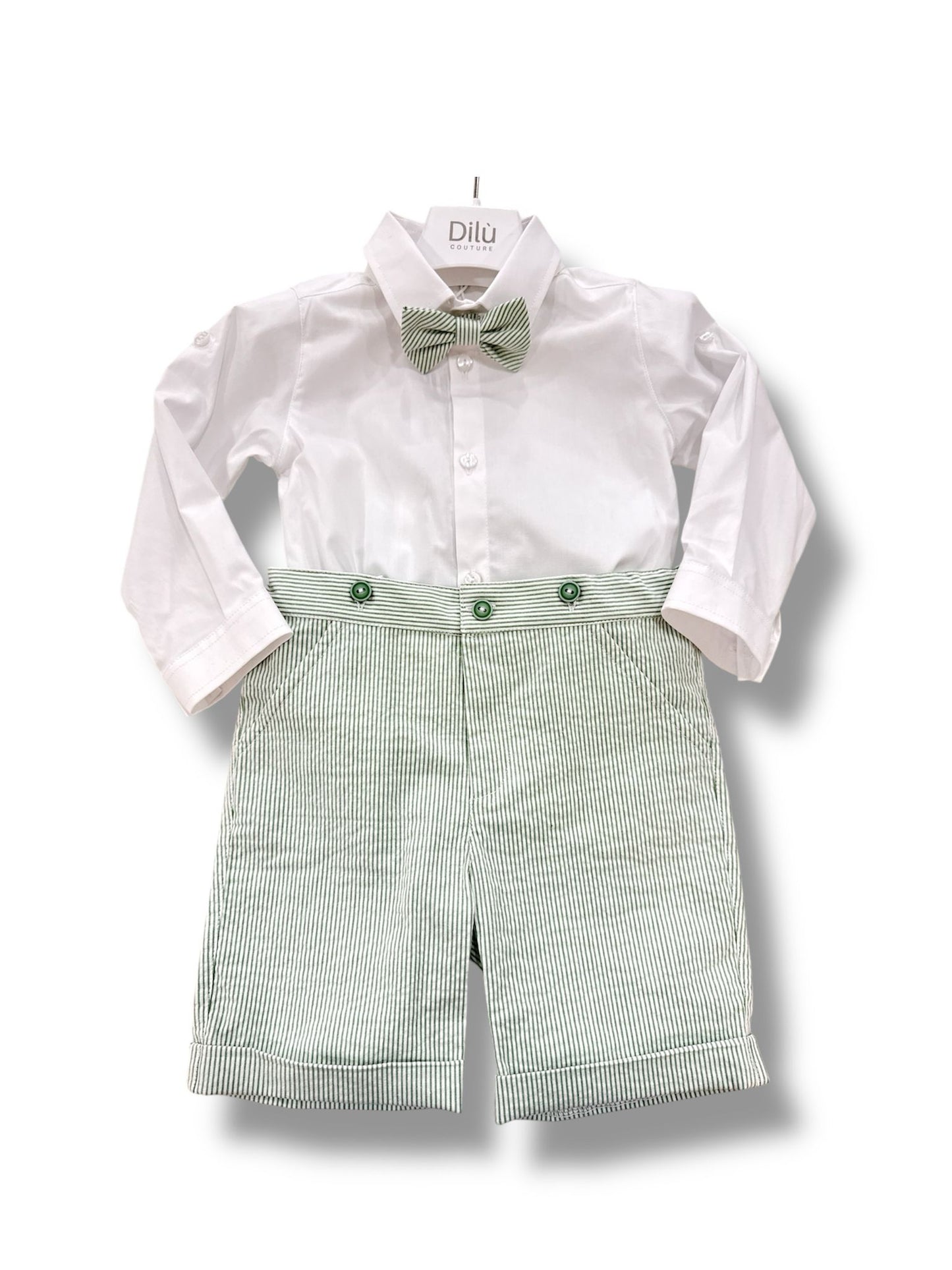 DILU' - completo bermuda e camicia papillon cerimonia est - BOY