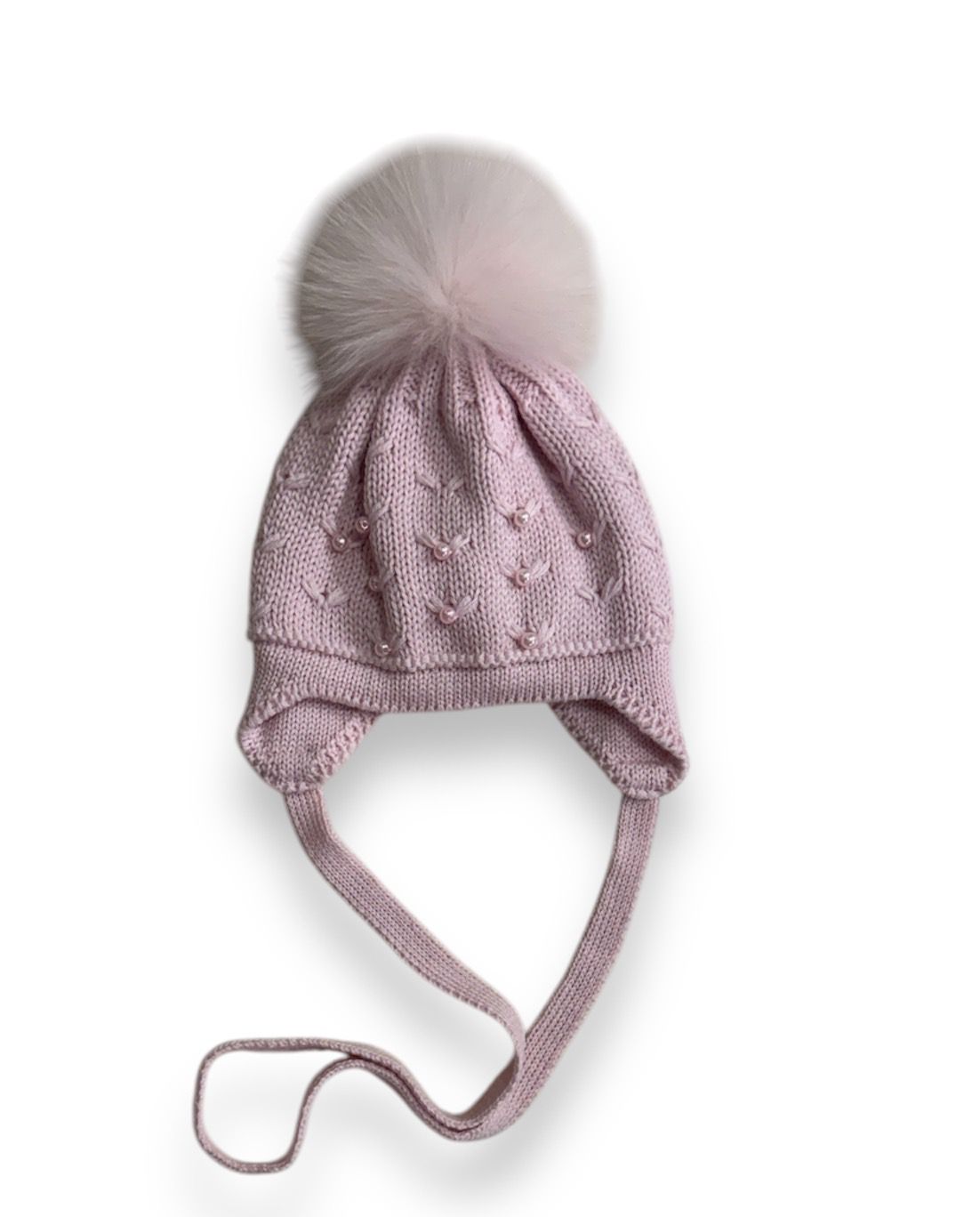 BARBARAS - cappello in lana con perle e pon pon in pelliccia accessori inv - GIRL