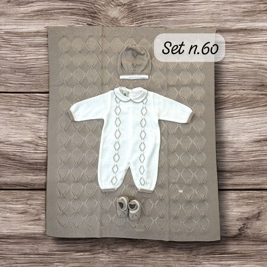 MARLU' - cuffietta in filo di cotone (set n.60) corredino est 25 - UNISEX