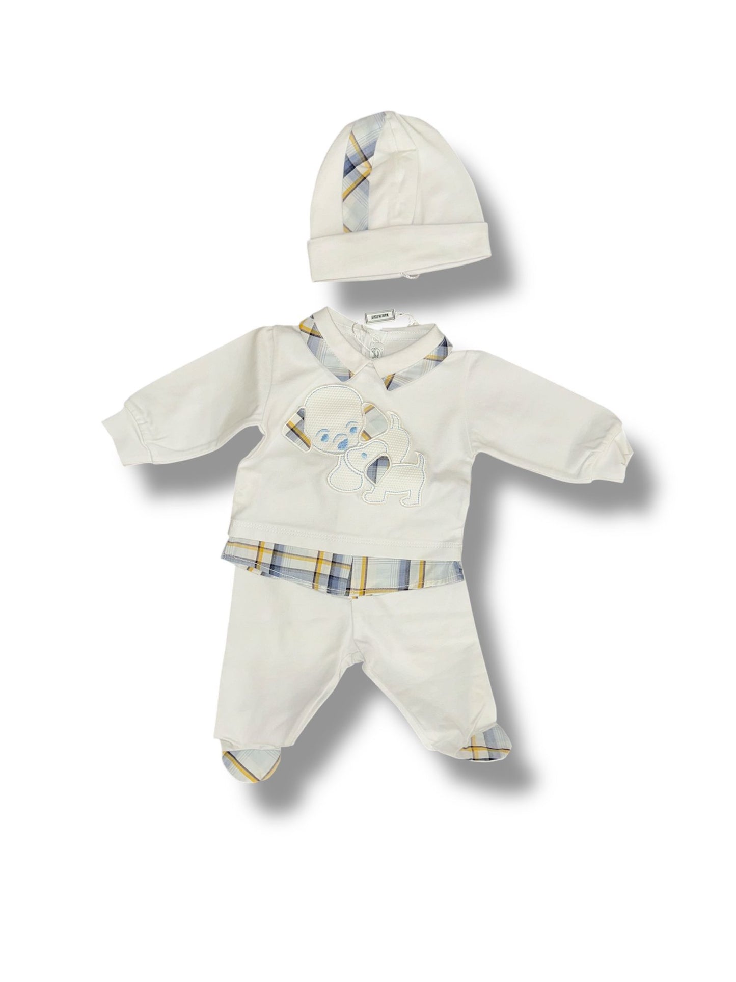 LA SARTORIA DEI PICCOLI - COMPLETINO 2 PZ + CUFFIETTA CORREDINO ESTIVO