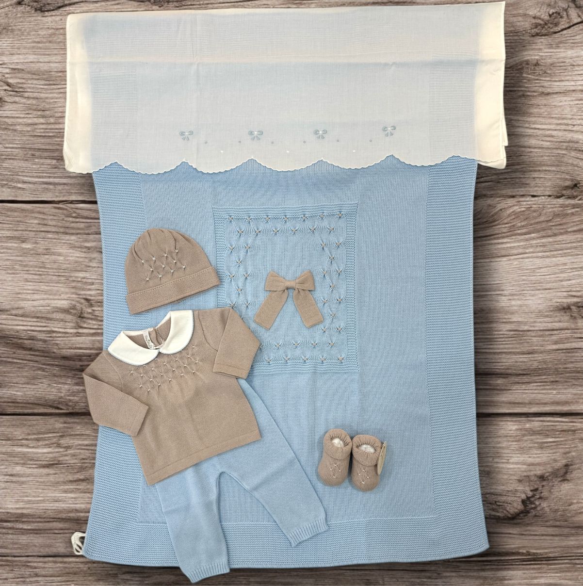 BABY LORD - coperta in filo di cotone fiocco corredino est 25 - BOY