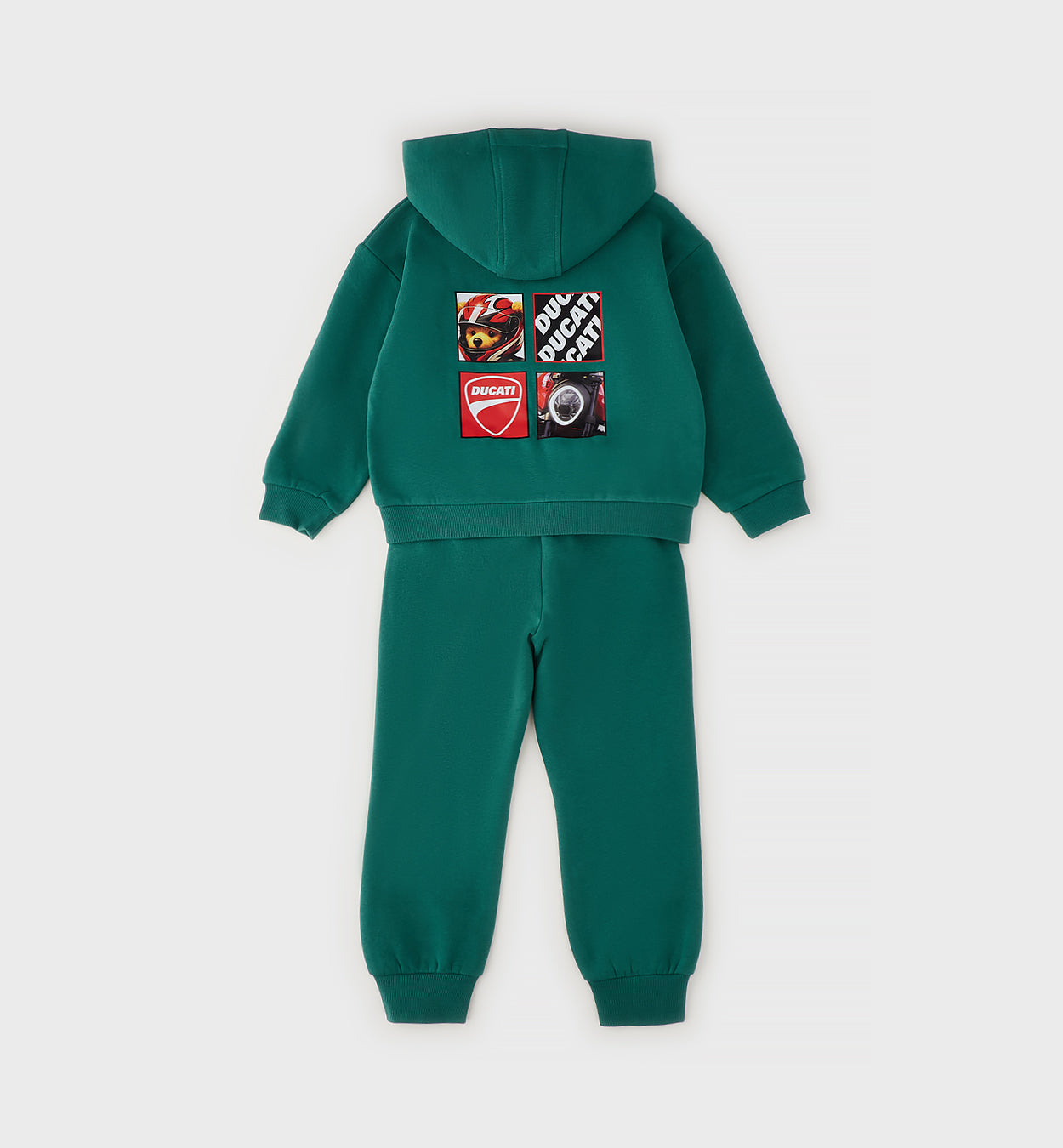 DUCATI - tuta 2pz zip e cappuccio verde - invernale