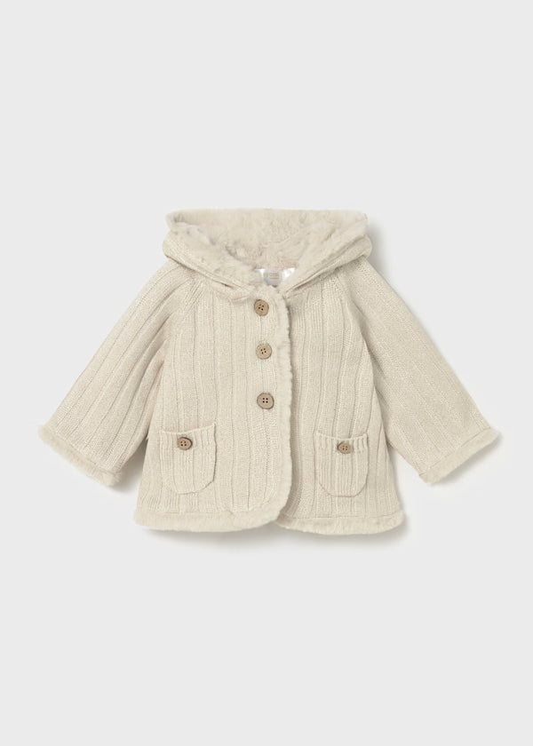 MAYORAL - giaccone morbido con pelliccia champagne abbigliamento invernale 25/26 b - GIRL