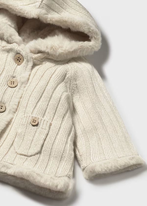 MAYORAL - giaccone morbido con pelliccia champagne abbigliamento invernale 25/26 b - GIRL