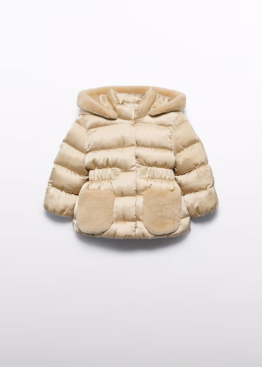 ABEL & LULA - giubbotto satinato con pelliccia abbigliamento invernale 25/26 b - GIRL