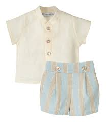 CALAMARO BABY - completo shorts a righe in lino abbigliamento est 25 j - BOY