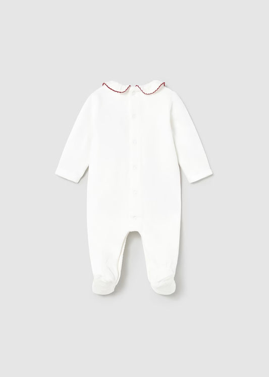 MAYORAL - tutina ciniglia bianco/rosso neonato corredino invernale 25/26 - GIRL