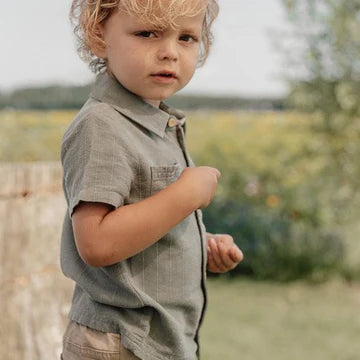 LITTLE DUTCH - camicia m/c in cotone organico abbigliamento est 25 b - BOY