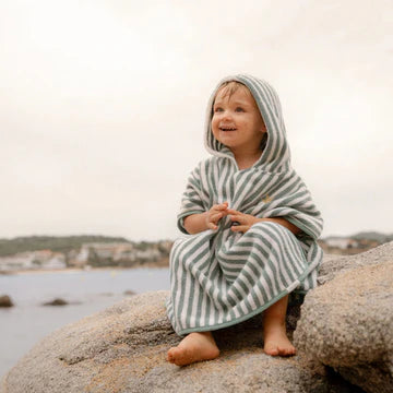 LITTLE DUTCH - poncho righe verde 55x55 summer - BOY