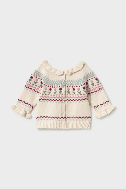 MAYORAL-maglioncino bimba panna/rosa/verde-invernale ￼