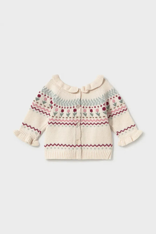 MAYORAL-maglioncino bimba panna/rosa/verde-invernale ￼