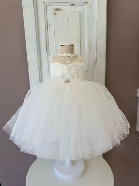 LES PETITES ENFANTES - abito cerimonia perle con fascia cerimonia est 25 b - GIRL