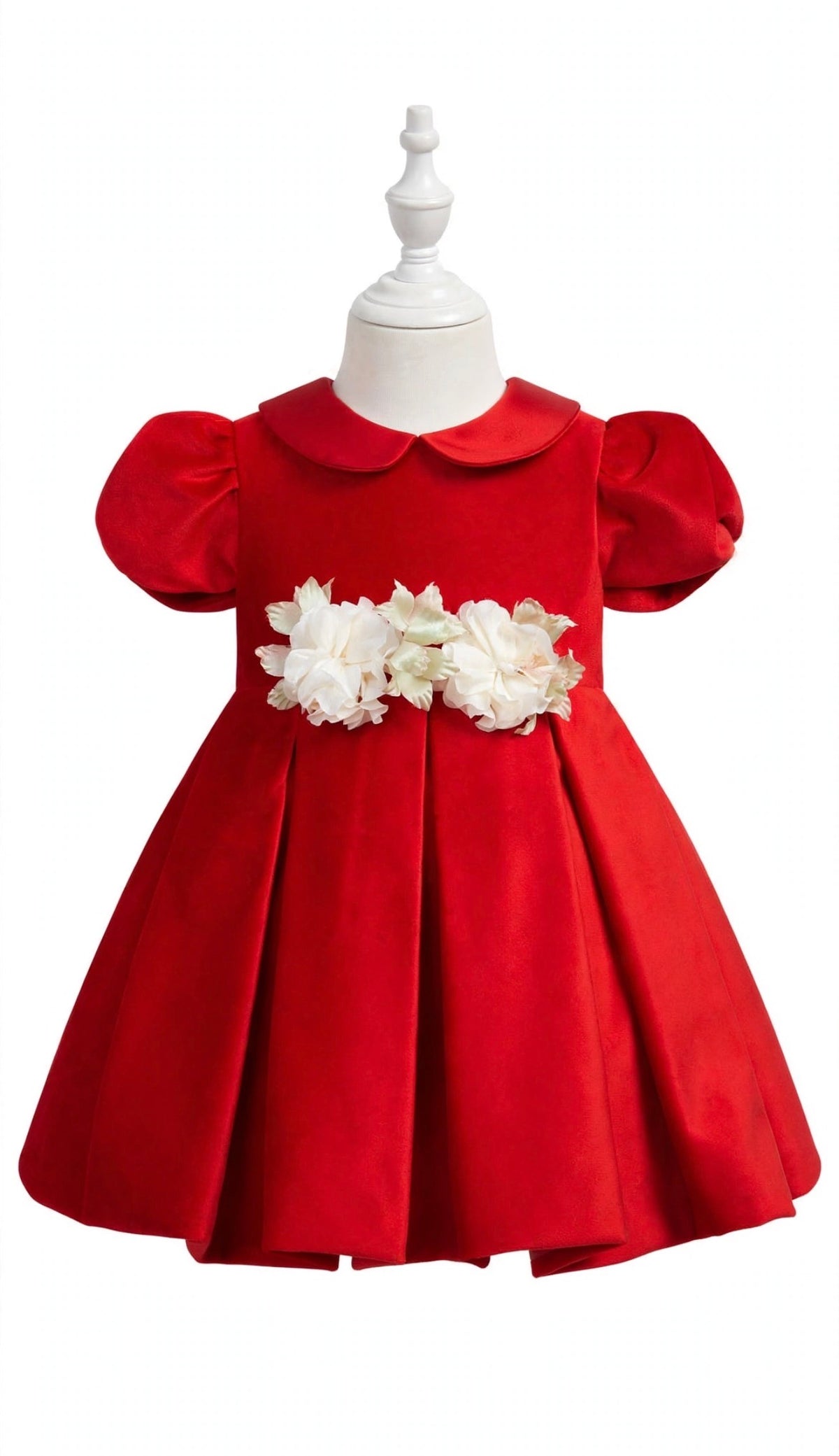 I&M - abito in velluto + fascia rosso - invernale