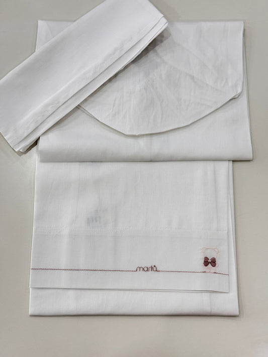MARLU' - set lenzuola orsetto (set. 59 marsala) corredino invernale 25/26 - GIRL