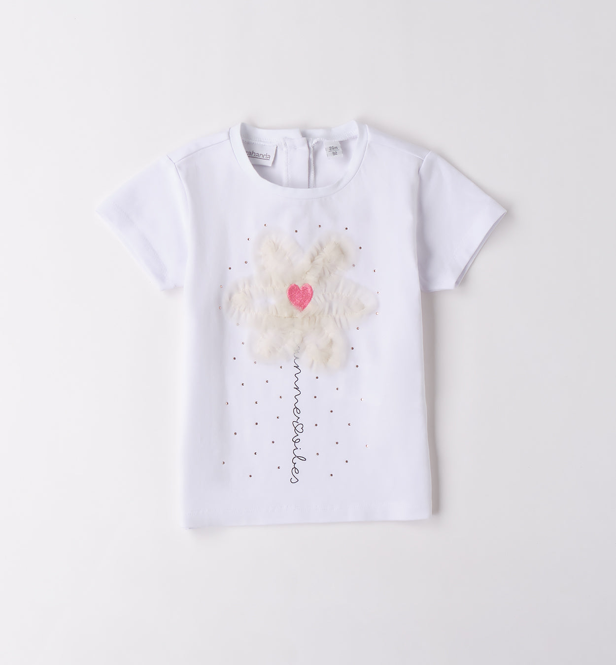 SARABANDA - t-shirt manica corta fiore e scritta abbigliamento est 25 j - GIRL