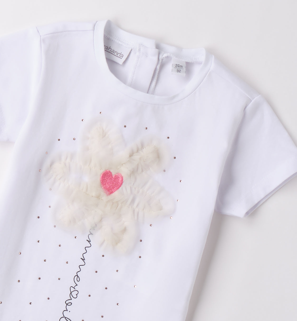 SARABANDA - t-shirt manica corta fiore e scritta abbigliamento est 25 j - GIRL