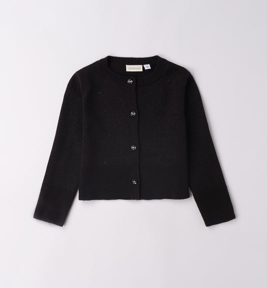 SARABANDA - cardigan lurex nero abbigliamento invernale 25/26 bj - GIRL