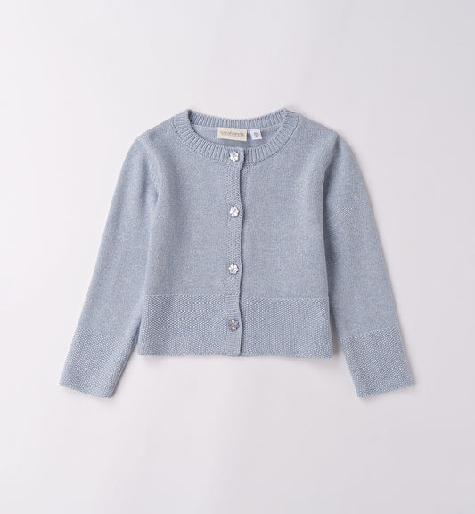 SARABANDA - cardigan lurex azzurro abbigliamento invernale 25/26 j - GIRL