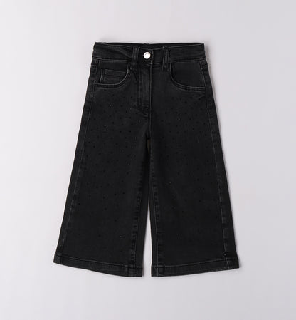 SARABANDA - jeans palazzo nero con pietre abbigliamento invernale 25/26 bj - GIRL