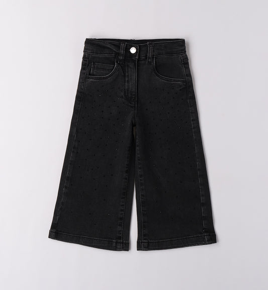 SARABANDA - jeans palazzo nero con pietre abbigliamento invernale 25/26 bj - GIRL