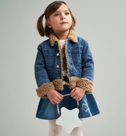 SARABANDA - giubbotto jeans teddy abbigliamento invernale 25/26 bj - GIRL